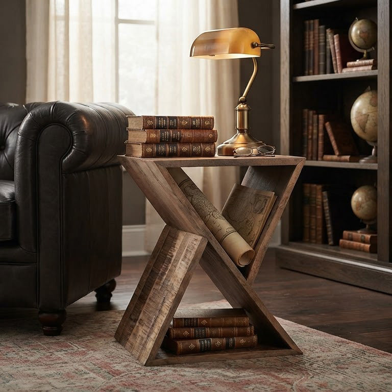 X Mango Wood Side Table