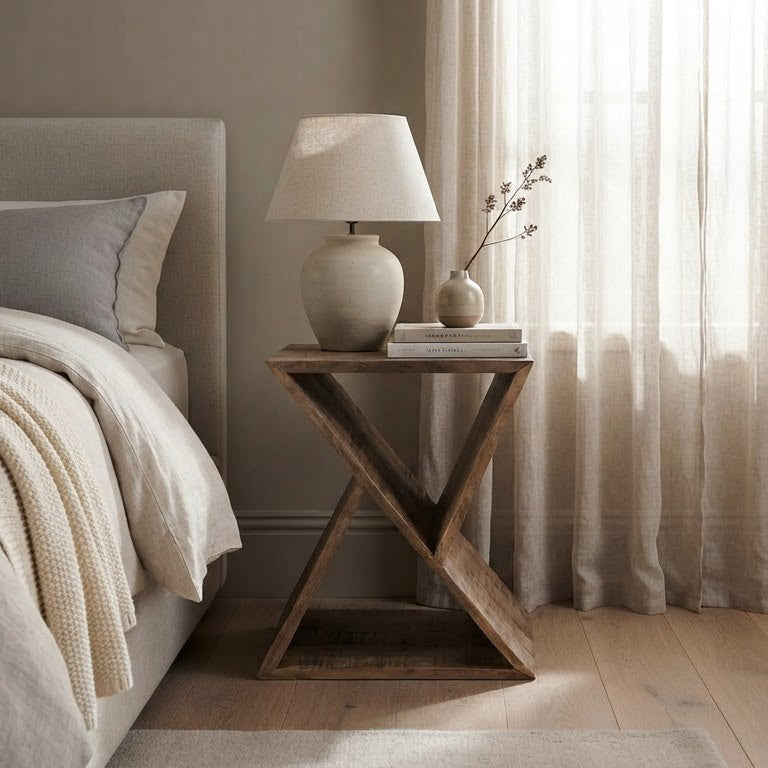 X Mango Wood Side Table