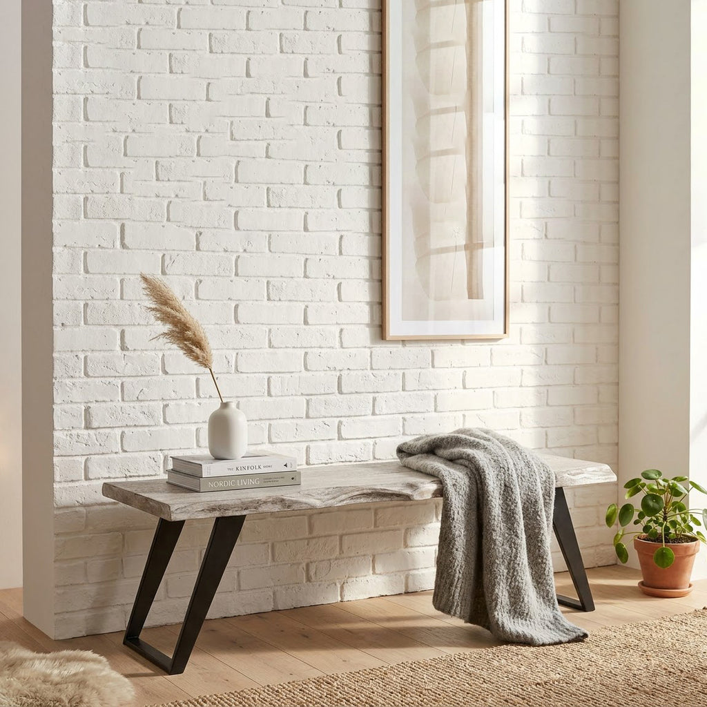 Yuki Acacia Wood Live Edge Bench