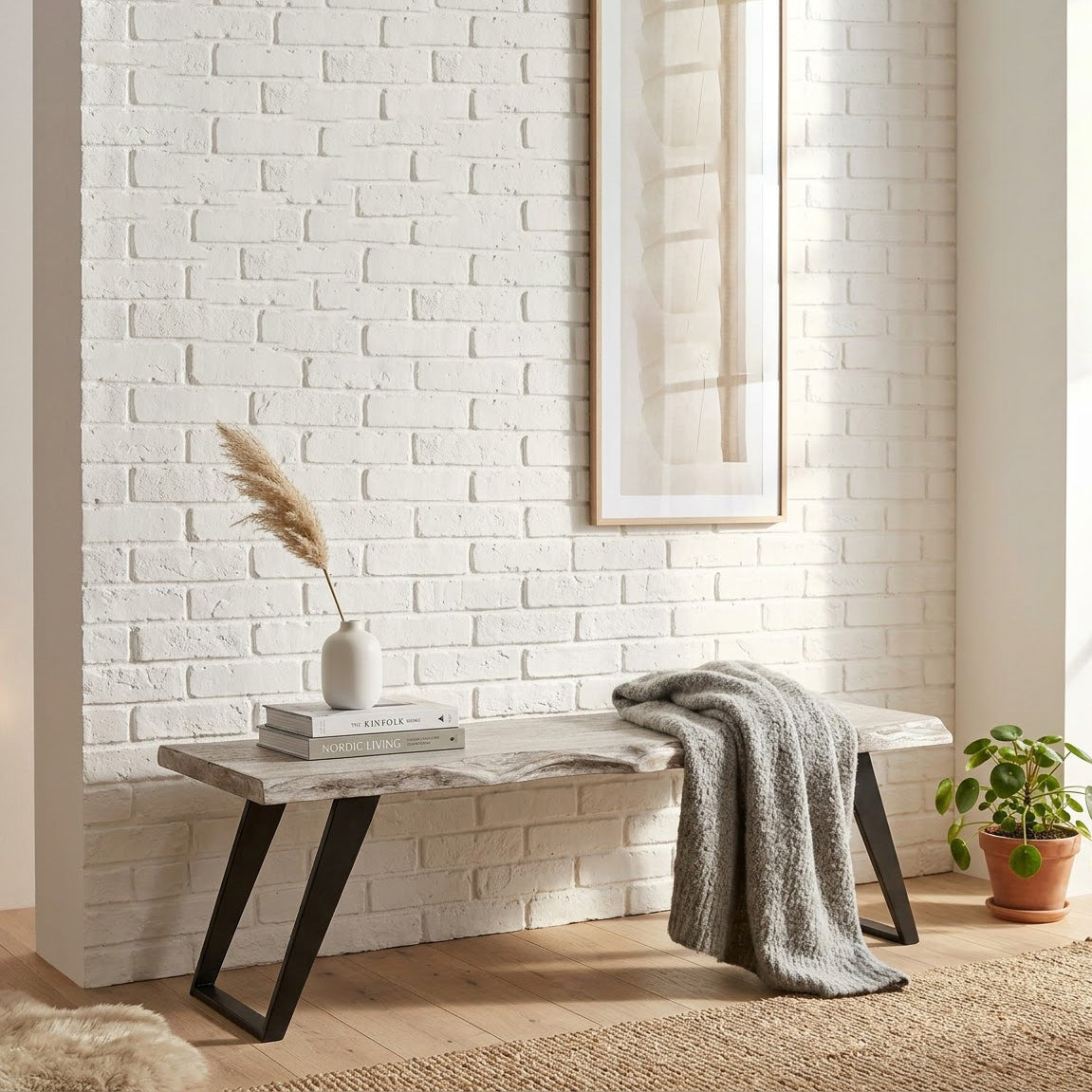Yuki Acacia Wood Live Edge Bench