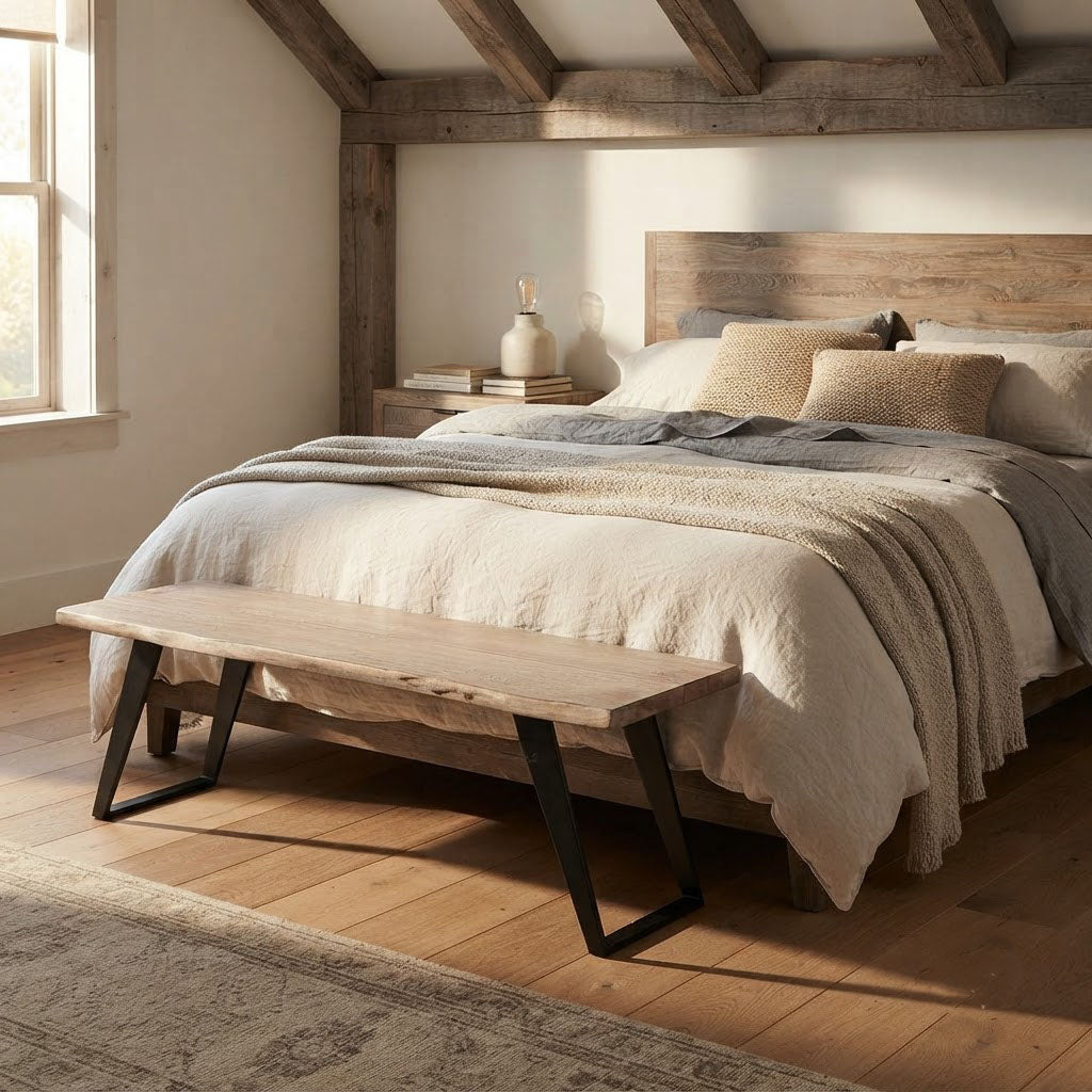 Yuki Acacia Wood Live Edge Bench