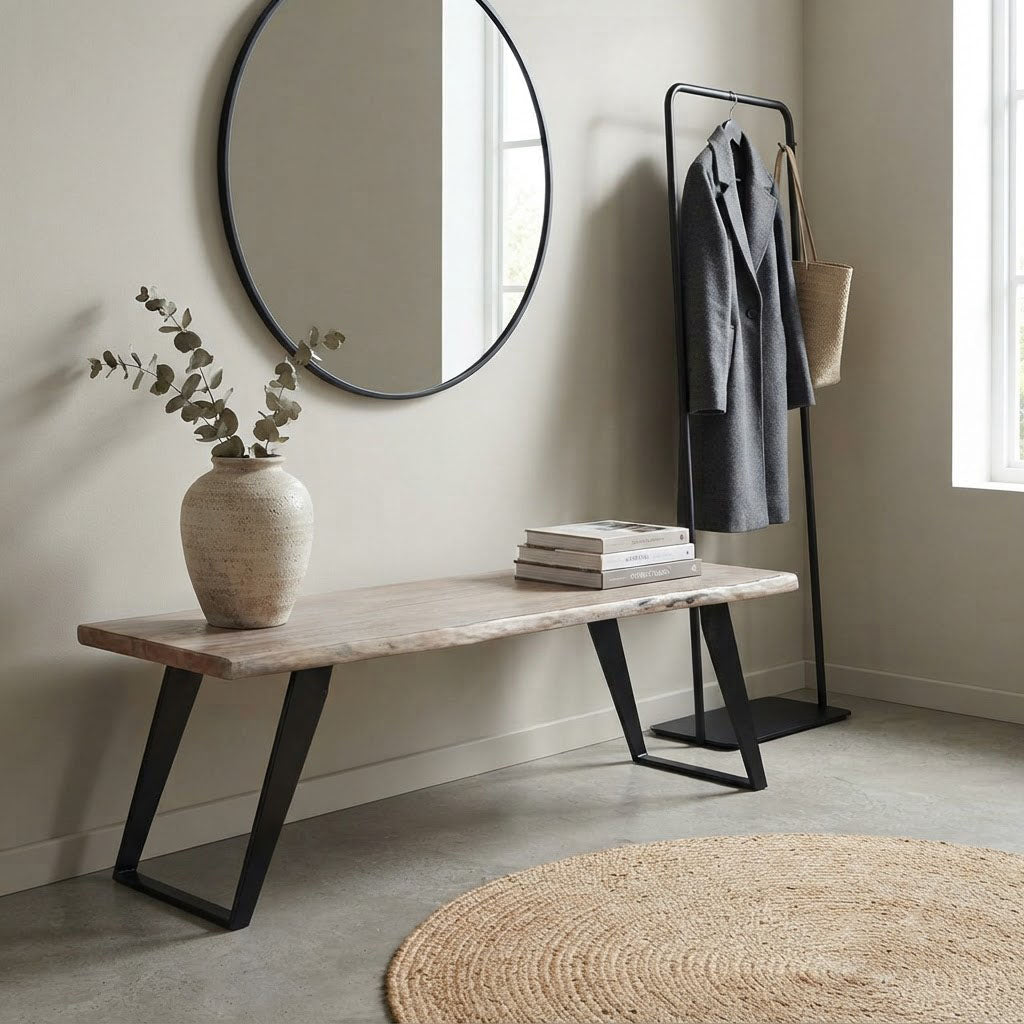Yuki Acacia Wood Live Edge Bench