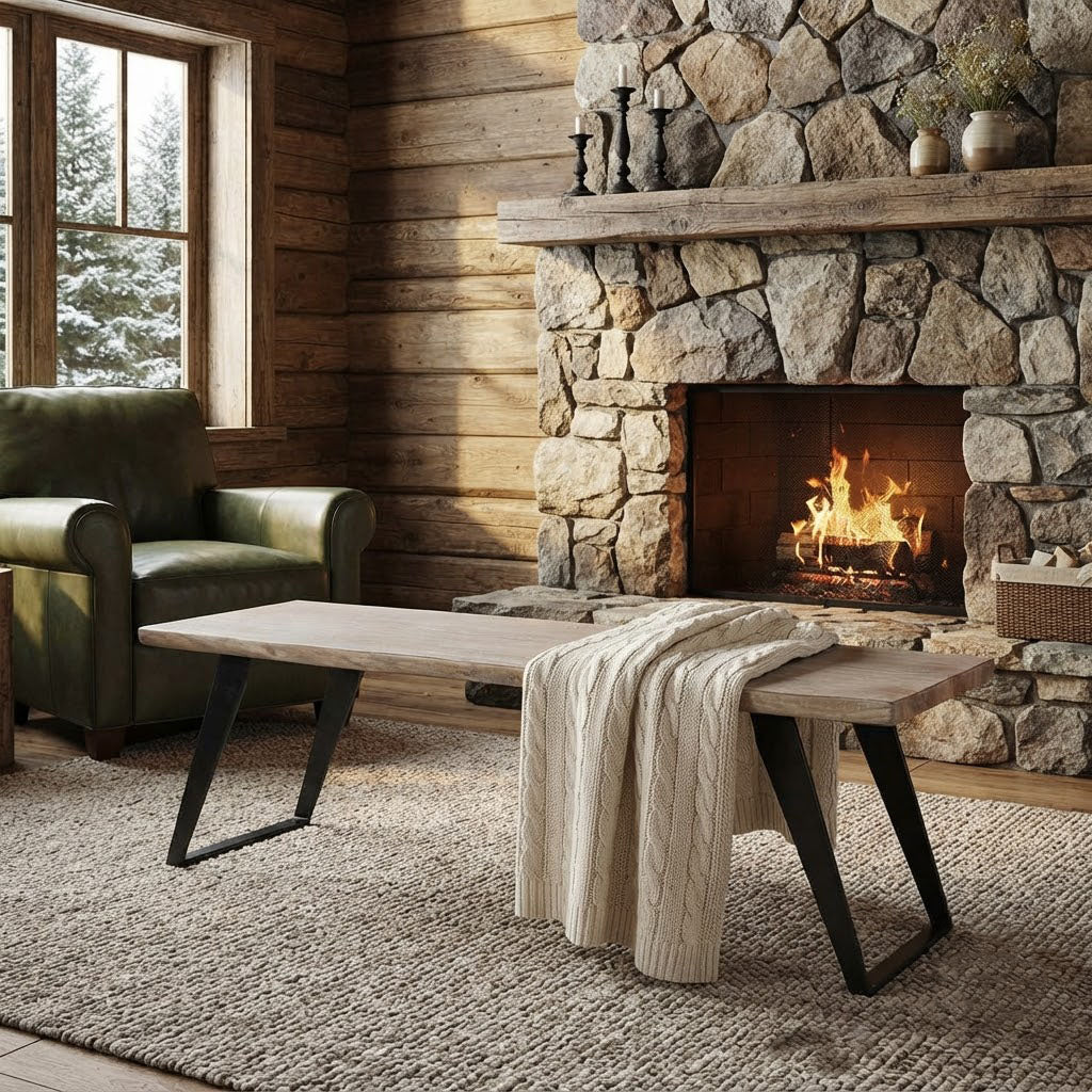 Yuki Acacia Wood Live Edge Bench