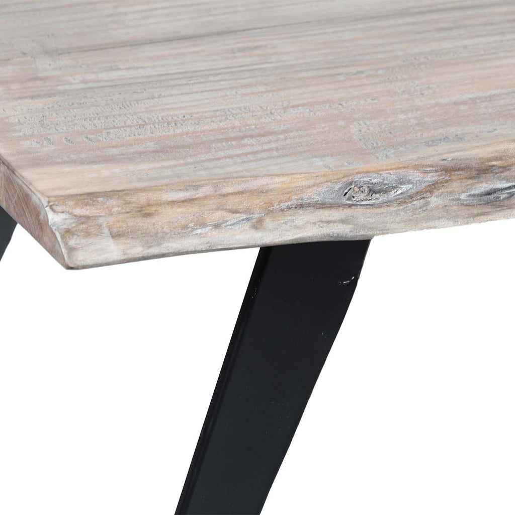 Yuki Live Edge Acacia Wood Black Iron Coffee Table - Slate Grey