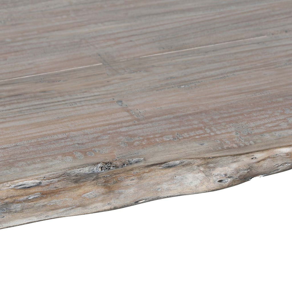 Yuki Live Edge Acacia Wood Black Iron Coffee Table - Slate Grey