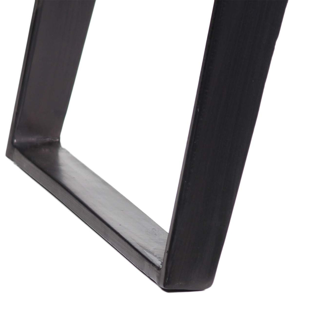 Yuki Live Edge Acacia Wood Black Iron Console Table - Slate Grey