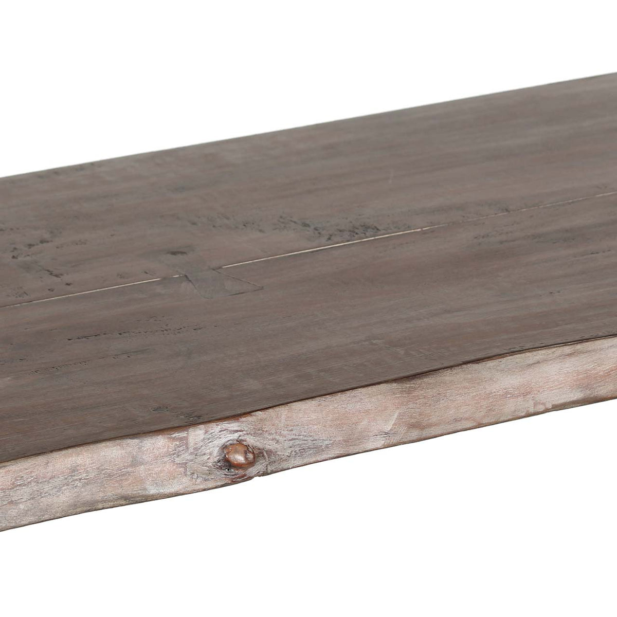 Yuki Live Edge Acacia Wood Black Iron Console Table - Slate Grey