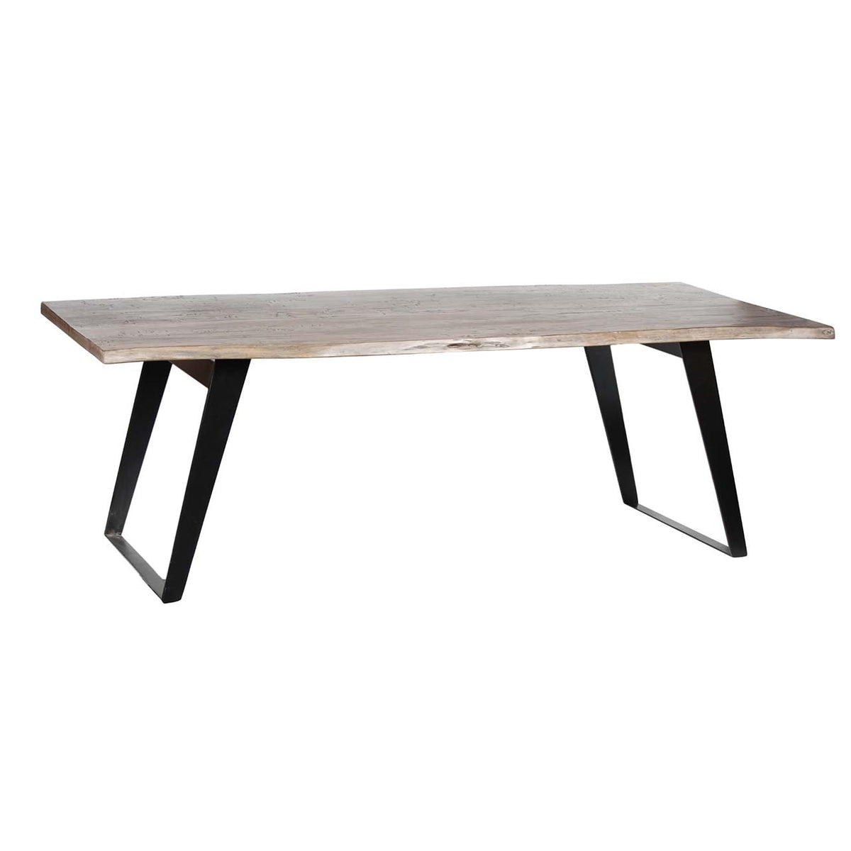 Yuki Live Edge Acacia Wood Black Iron Dining Table - Salvage / Black Iron