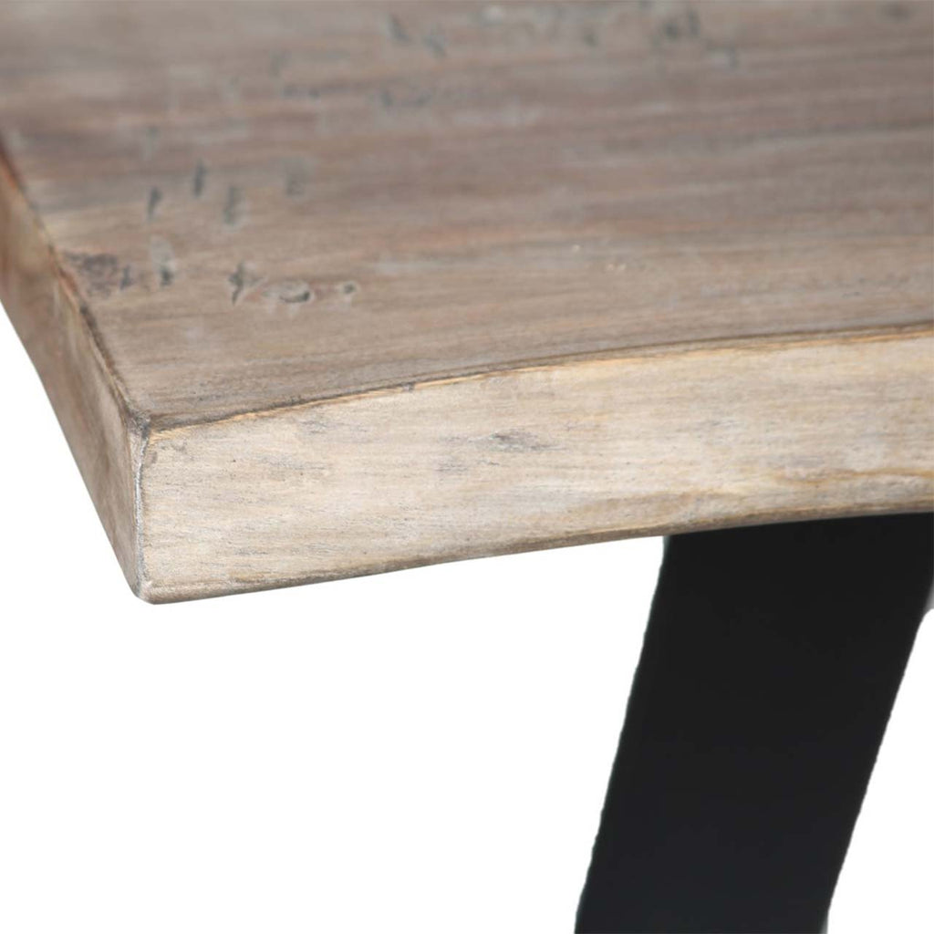 Yuki Live Edge Acacia Wood Black Iron Dining Table - Salvage / Black Iron