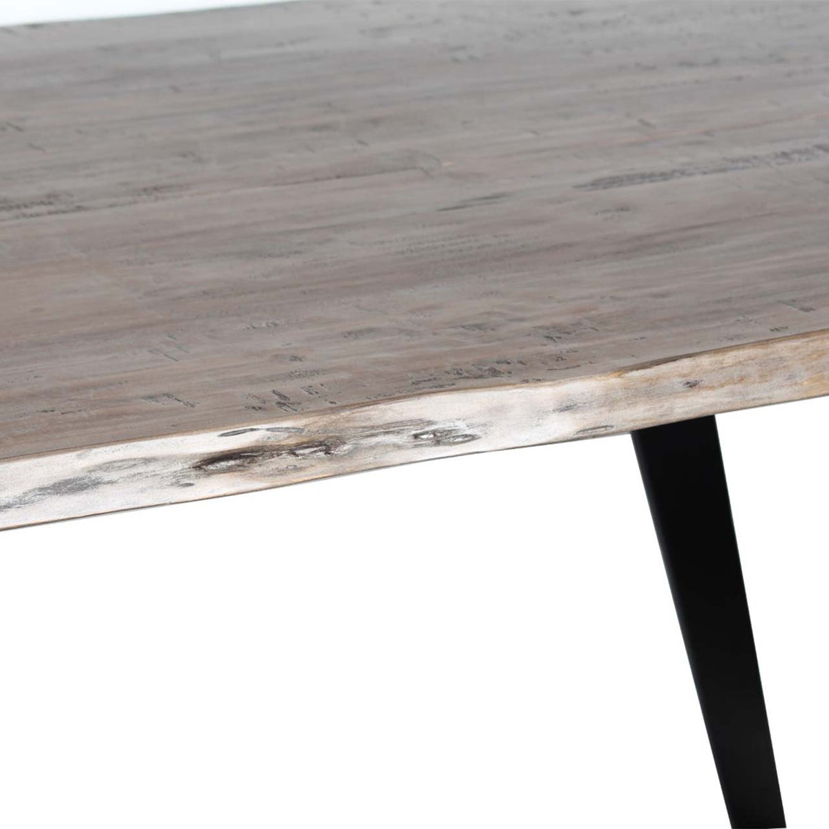 Yuki Live Edge Acacia Wood Black Iron Dining Table - Salvage / Black Iron