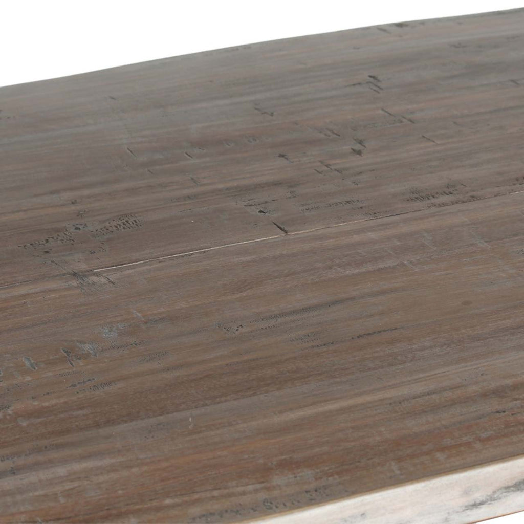 Yuki Live Edge Acacia Wood Black Iron Dining Table - Salvage / Black Iron