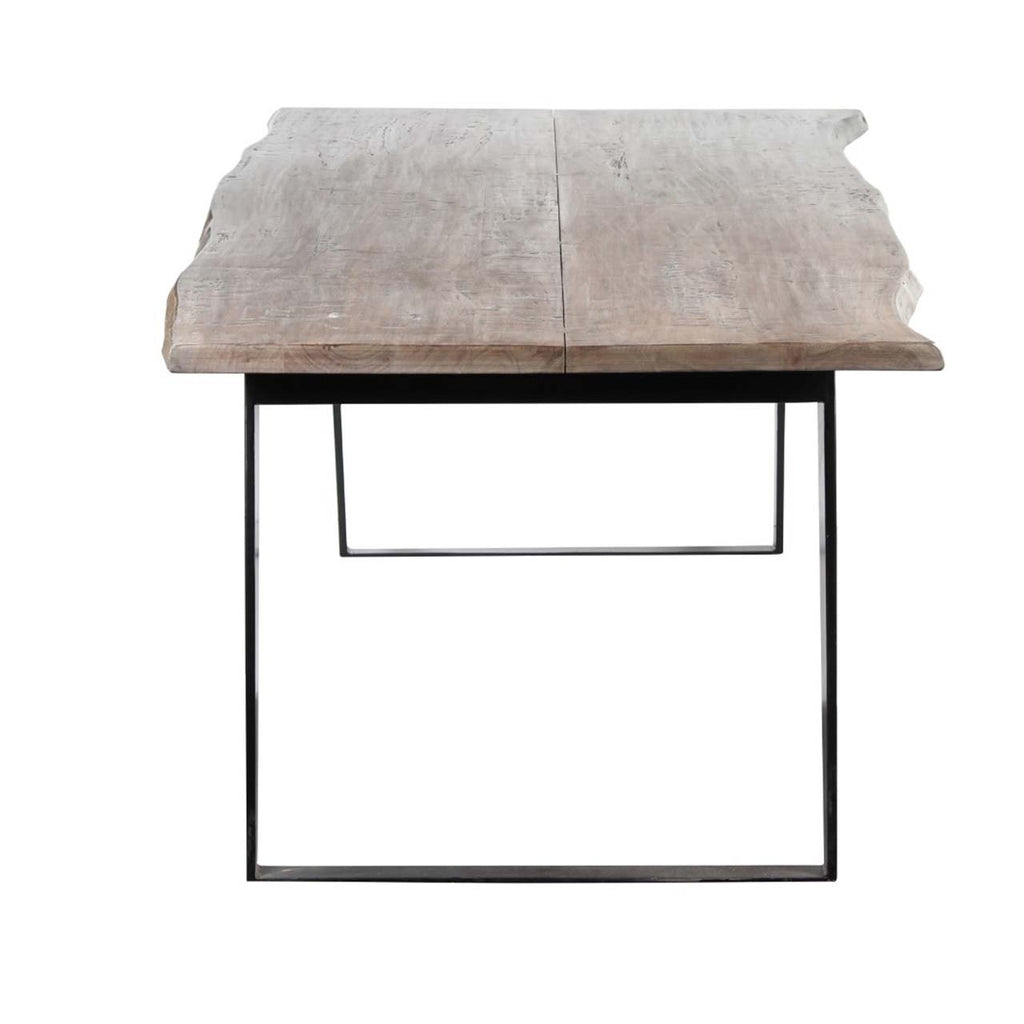 Yuki Live Edge Acacia Wood Black Iron Dining Table - Salvage / Black Iron