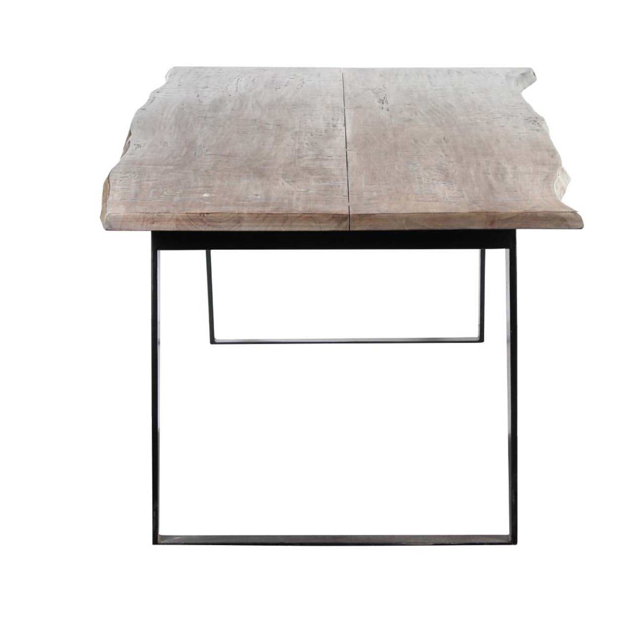 Yuki Live Edge Acacia Wood Black Iron Dining Table - Salvage / Black Iron
