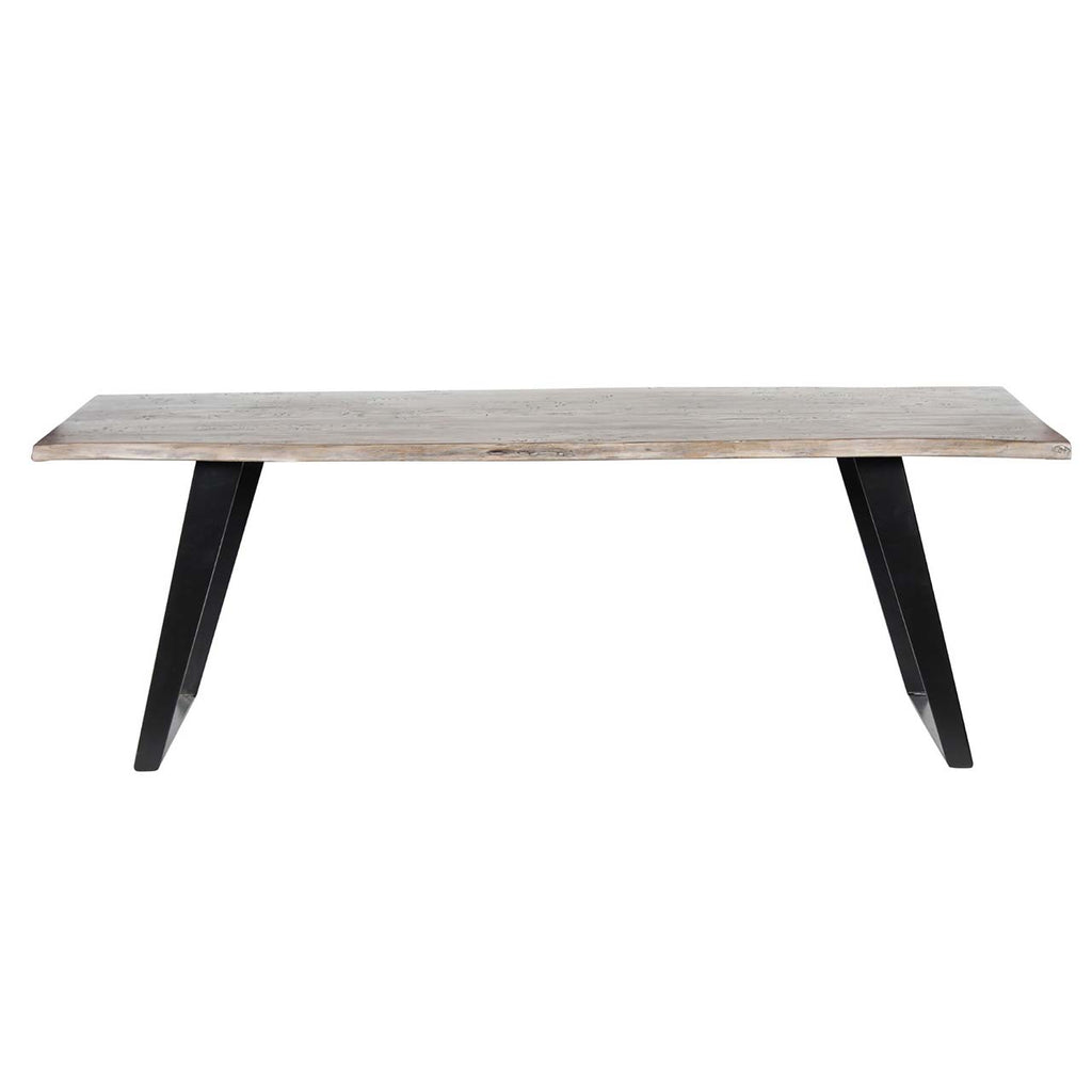 Yuki Live Edge Acacia Wood Black Iron Dining Table - Salvage / Black Iron