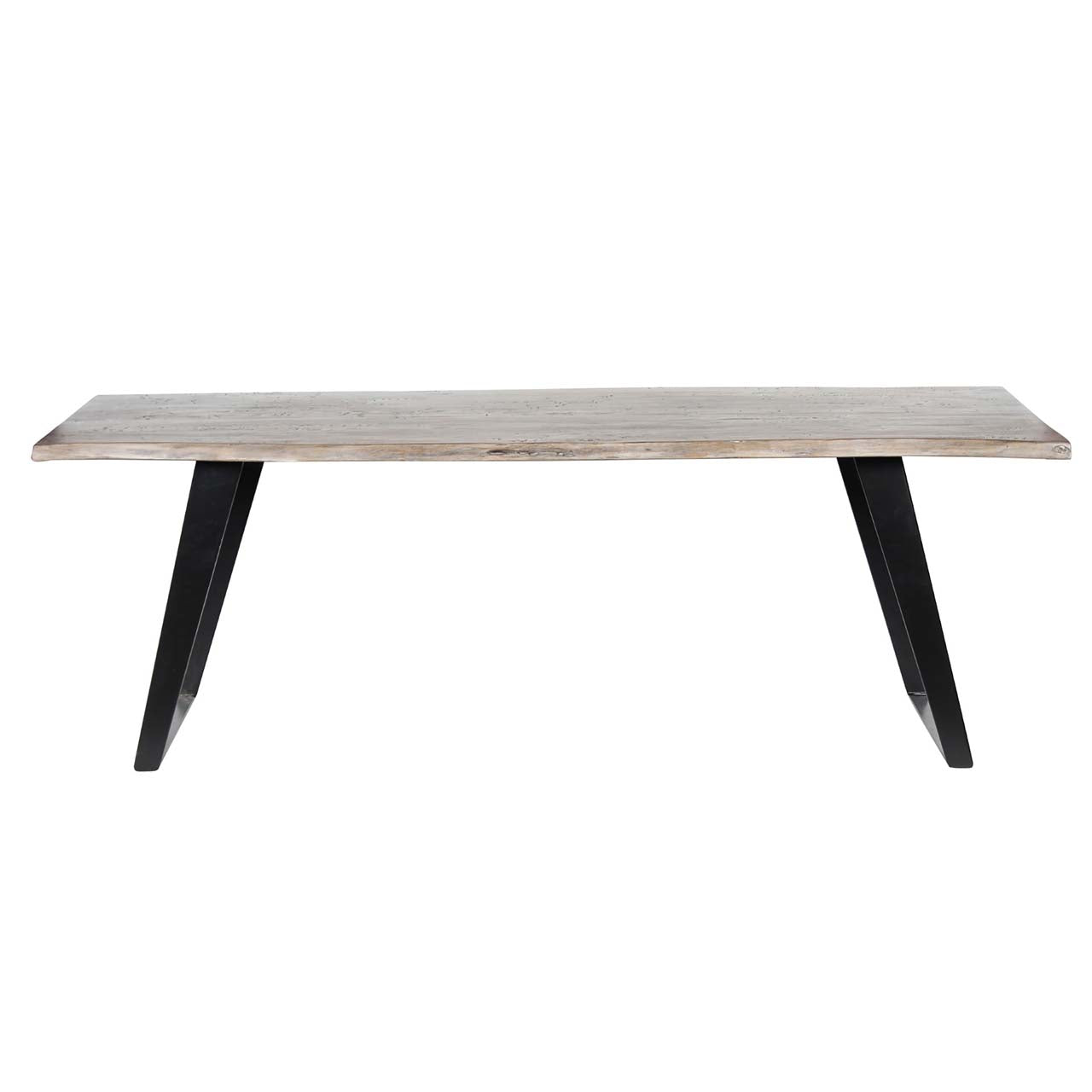 Yuki Live Edge Acacia Wood Black Iron Dining Table - Salvage / Black Iron