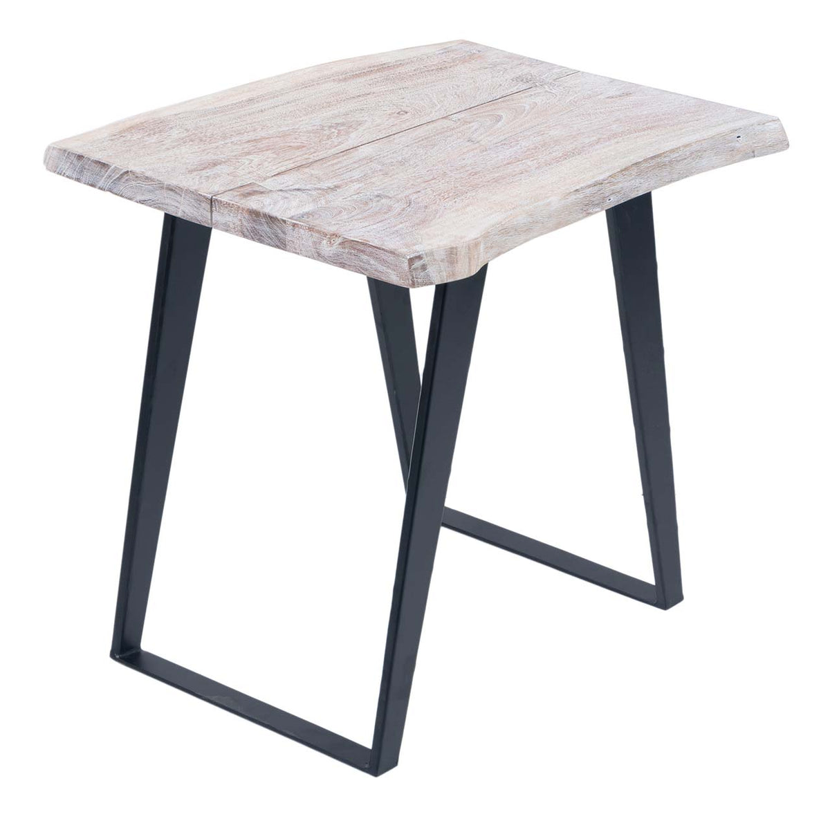 Yuki Live Edge Acacia Wood Black Iron Side Table