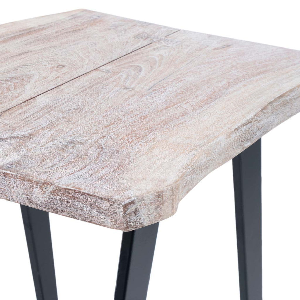 Yuki Live Edge Acacia Wood Black Iron Side Table
