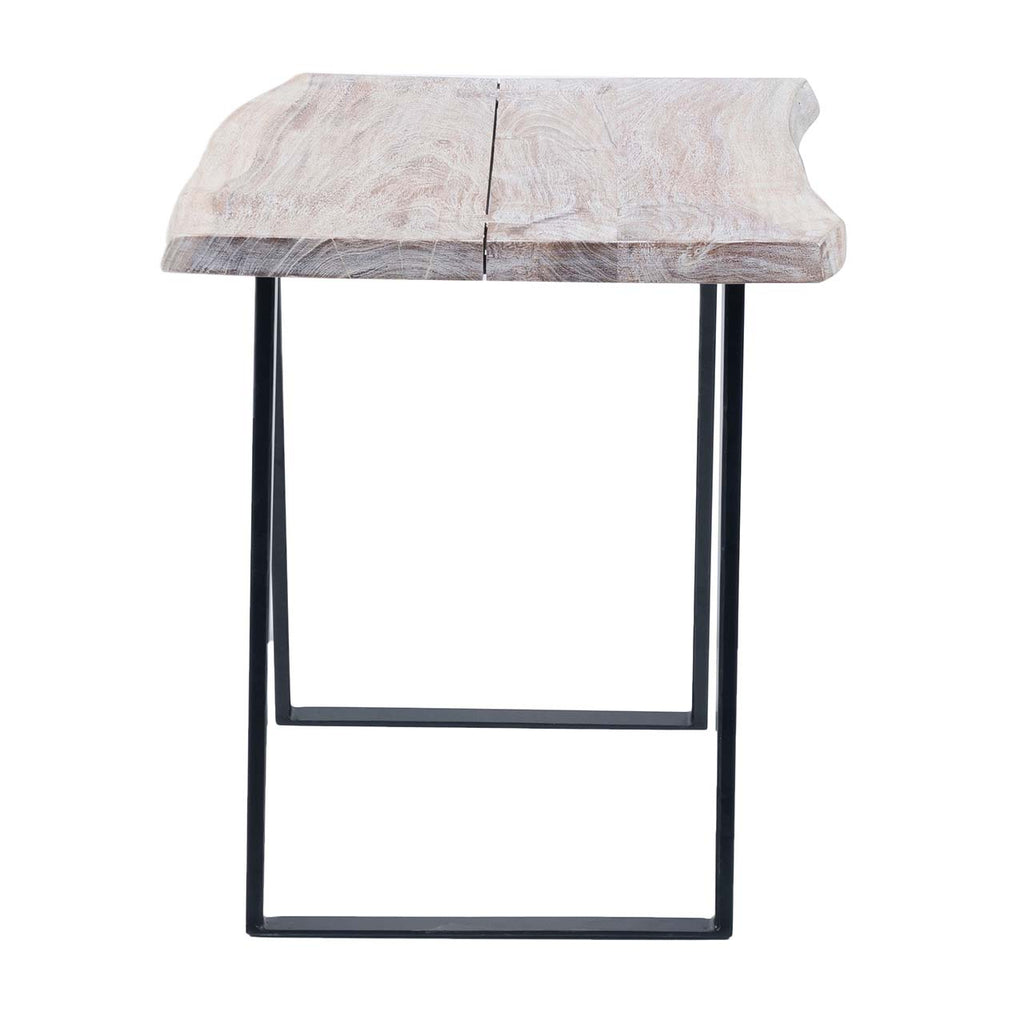 Yuki Live Edge Acacia Wood Black Iron Side Table