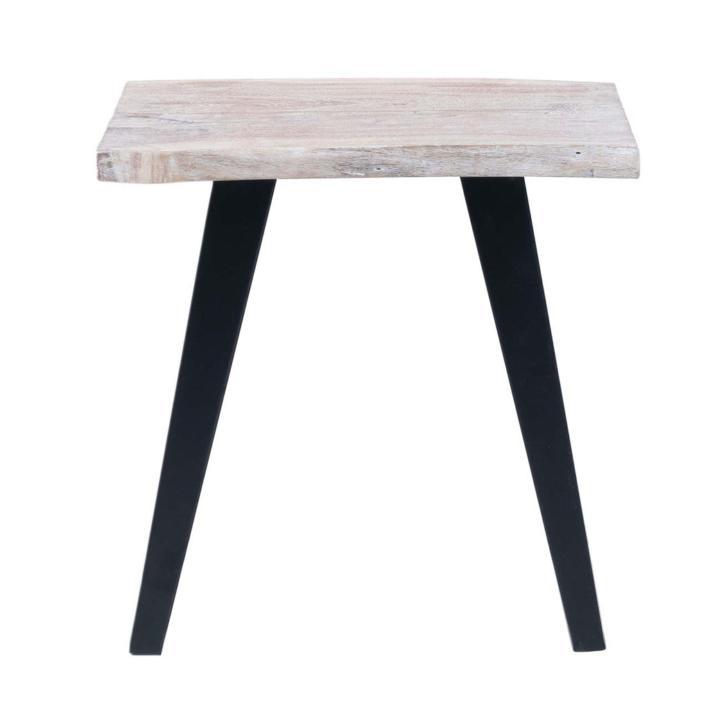 Yuki Live Edge Acacia Wood Black Iron Side Table