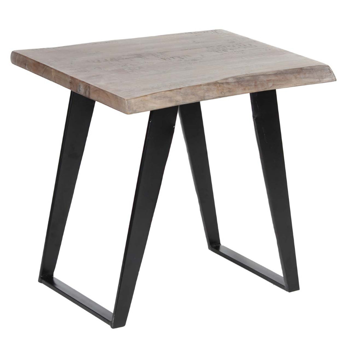 Yuki Live Edge Acacia Wood Black Iron Side Table