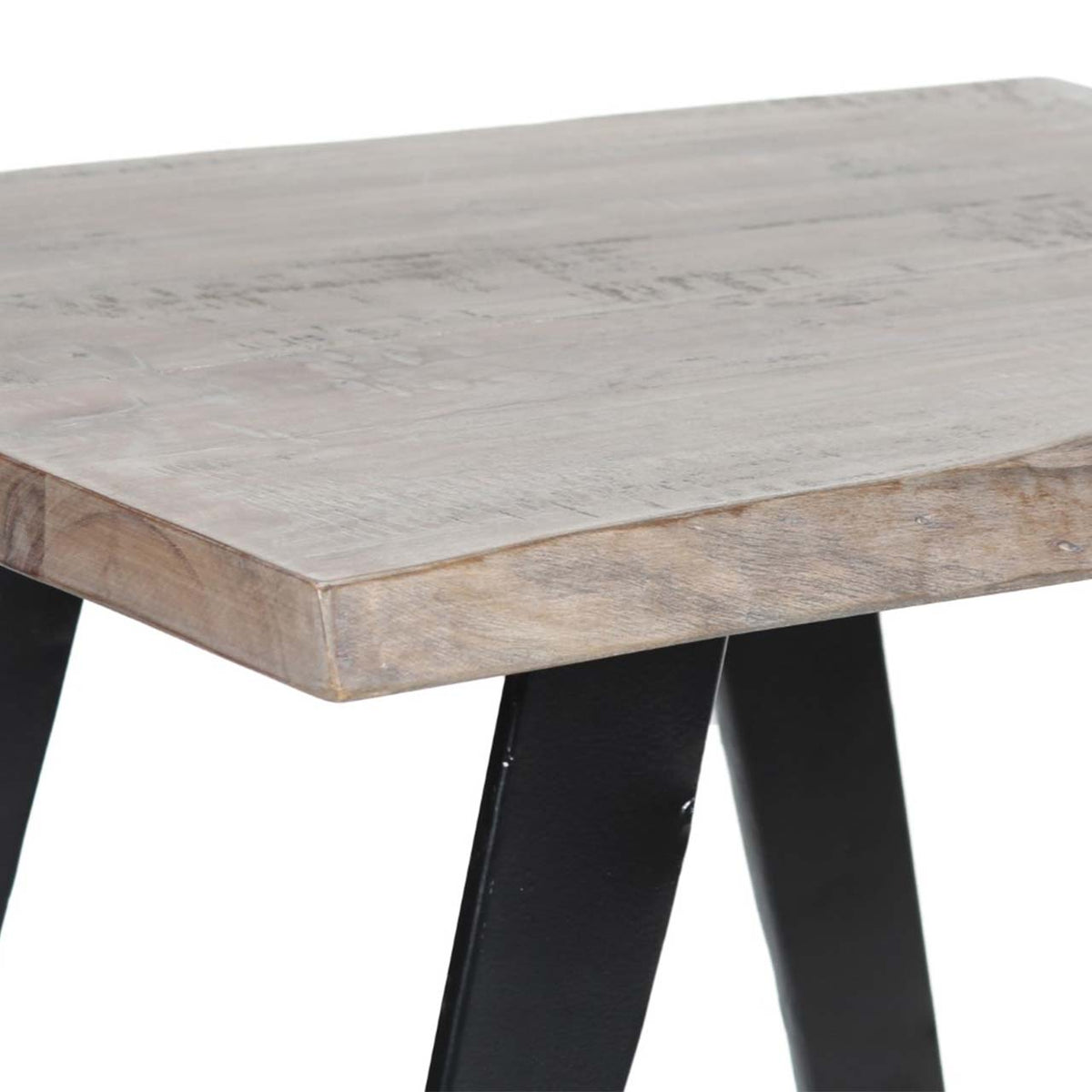 Yuki Live Edge Acacia Wood Black Iron Side Table
