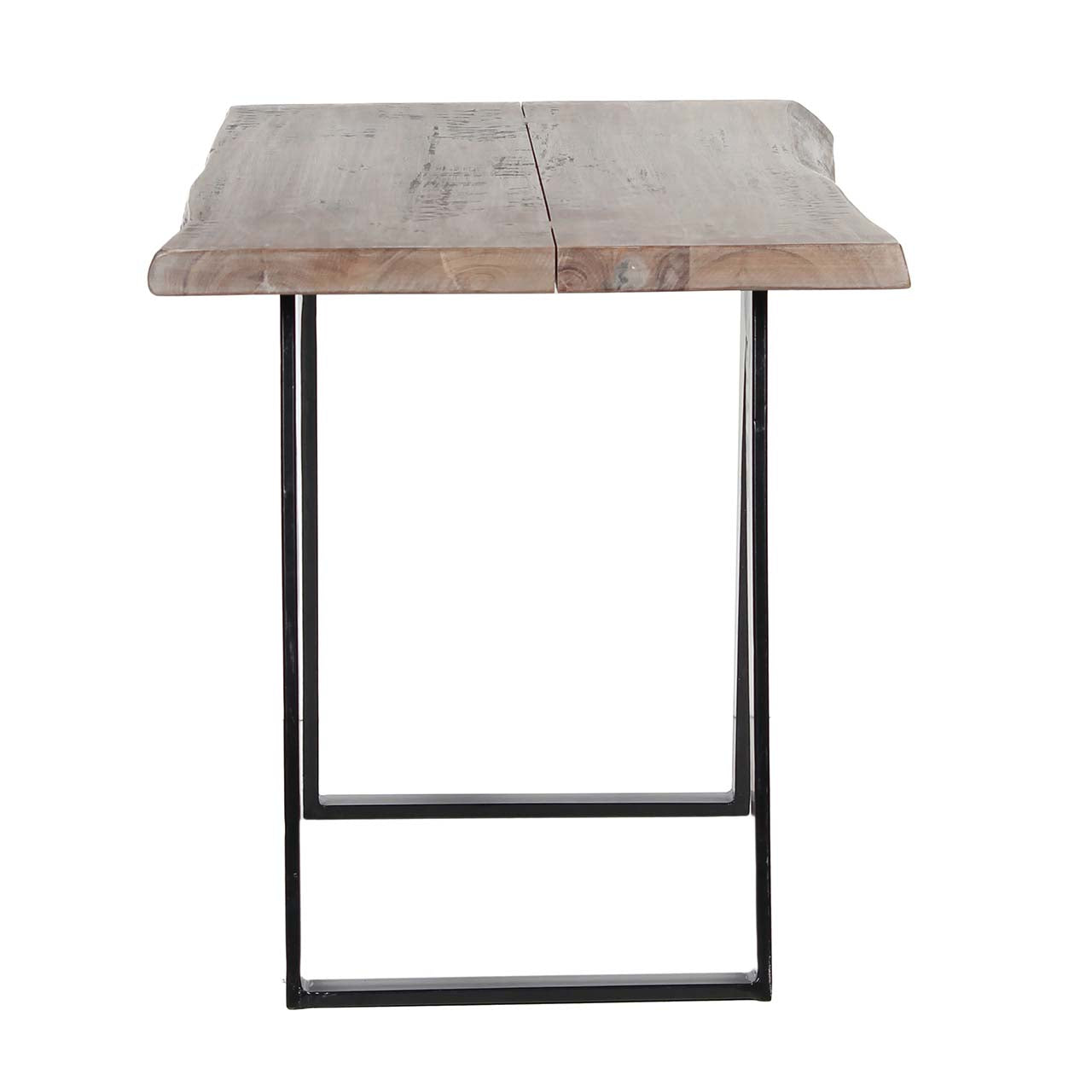 Yuki Live Edge Acacia Wood Black Iron Side Table