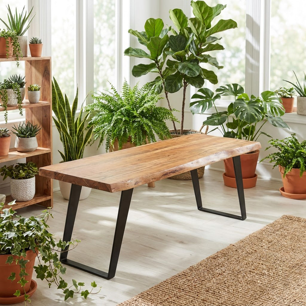 Yuki Acacia Wood Live Edge Bench