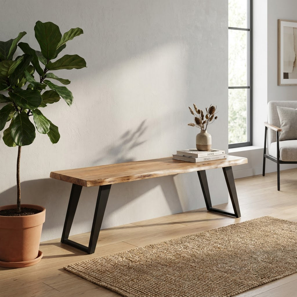 Yuki Acacia Wood Live Edge Bench