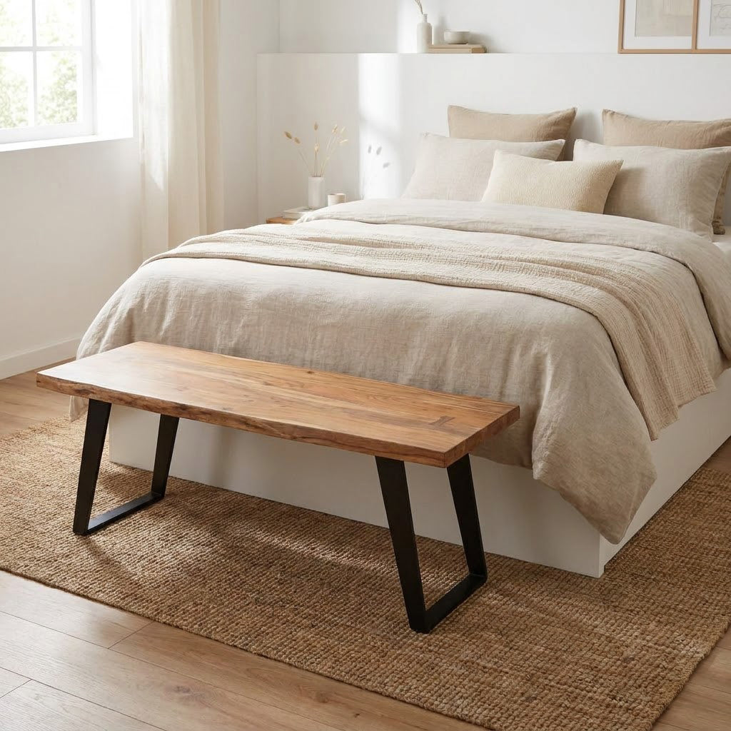 Yuki Acacia Wood Live Edge Bench