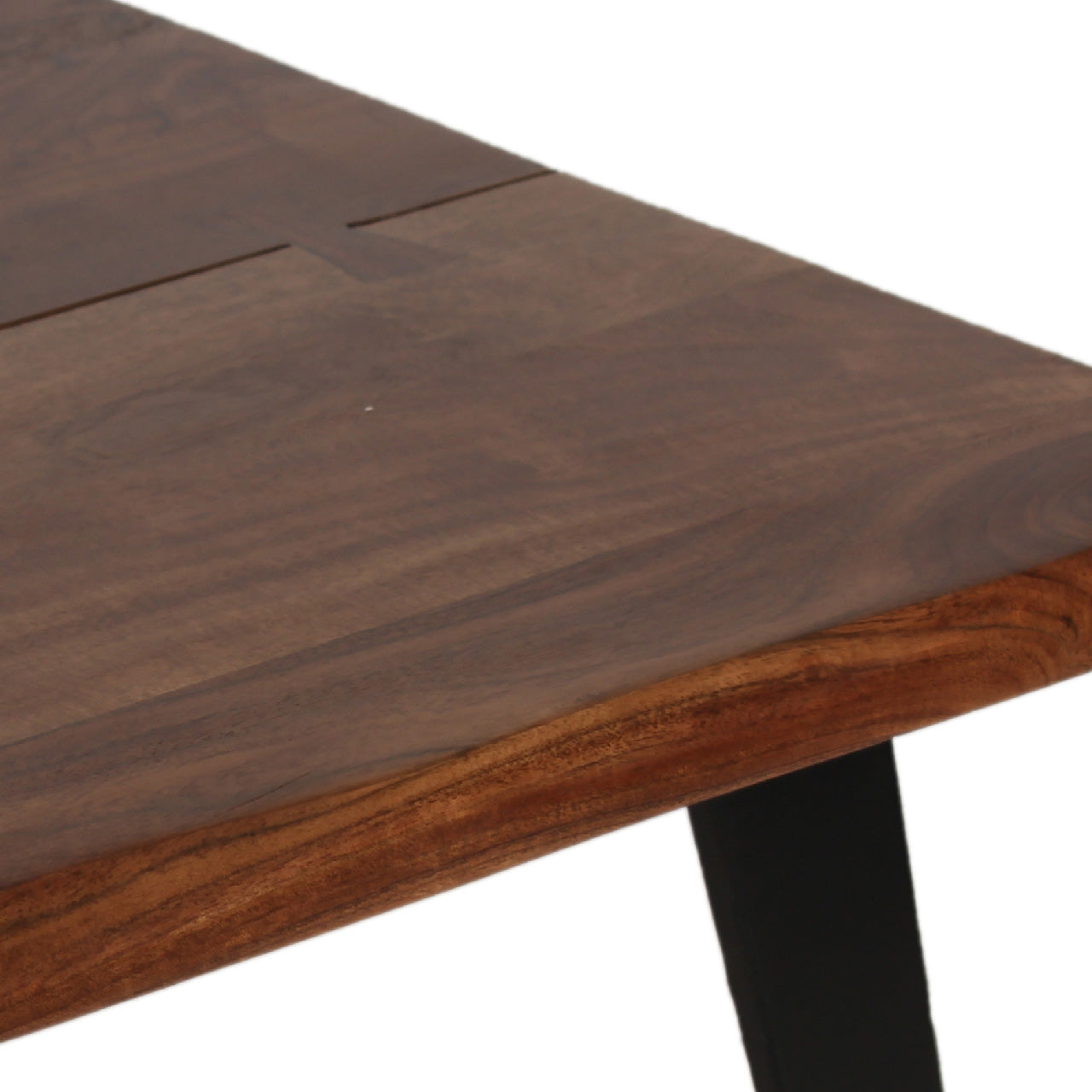 Yuki Live Edge Acacia Wood Black Iron Coffee Table - Slate Grey