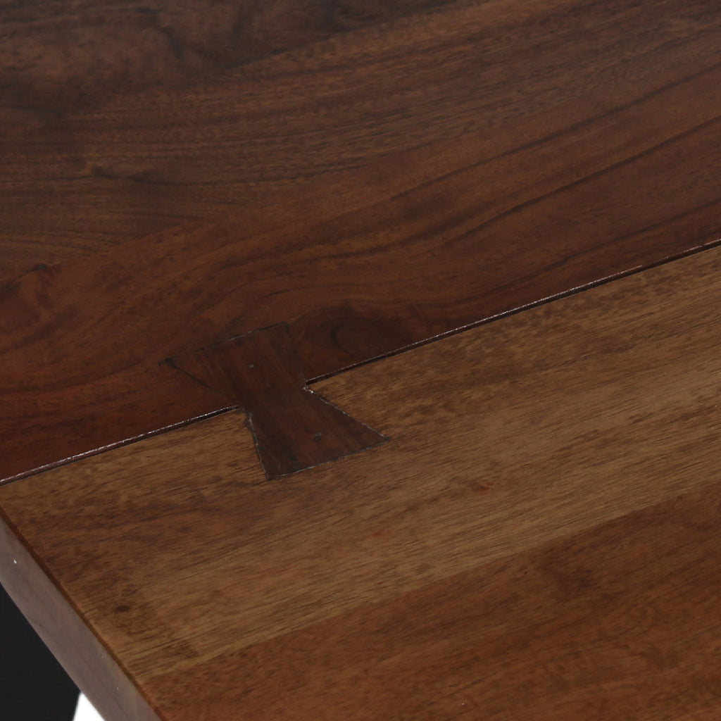 Yuki Live Edge Acacia Wood Black Iron Coffee Table - Slate Grey