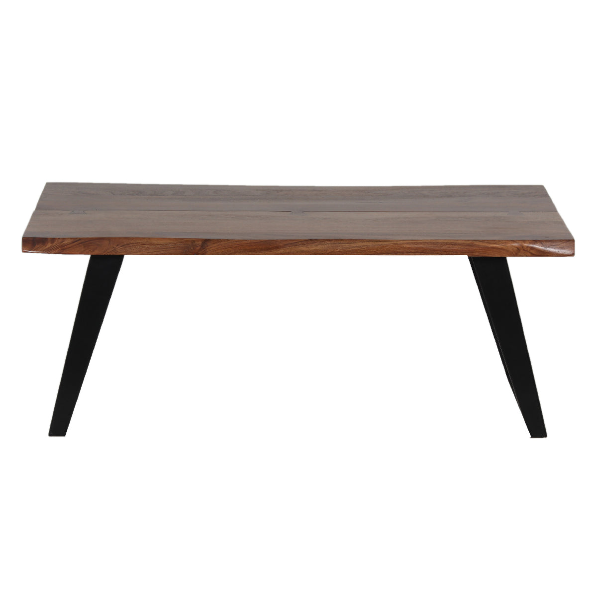 Yuki Live Edge Acacia Wood Black Iron Coffee Table - Slate Grey