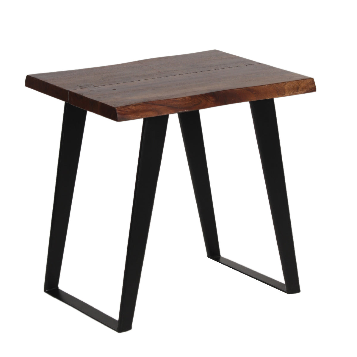 Yuki Live Edge Acacia Wood Black Iron Side Table