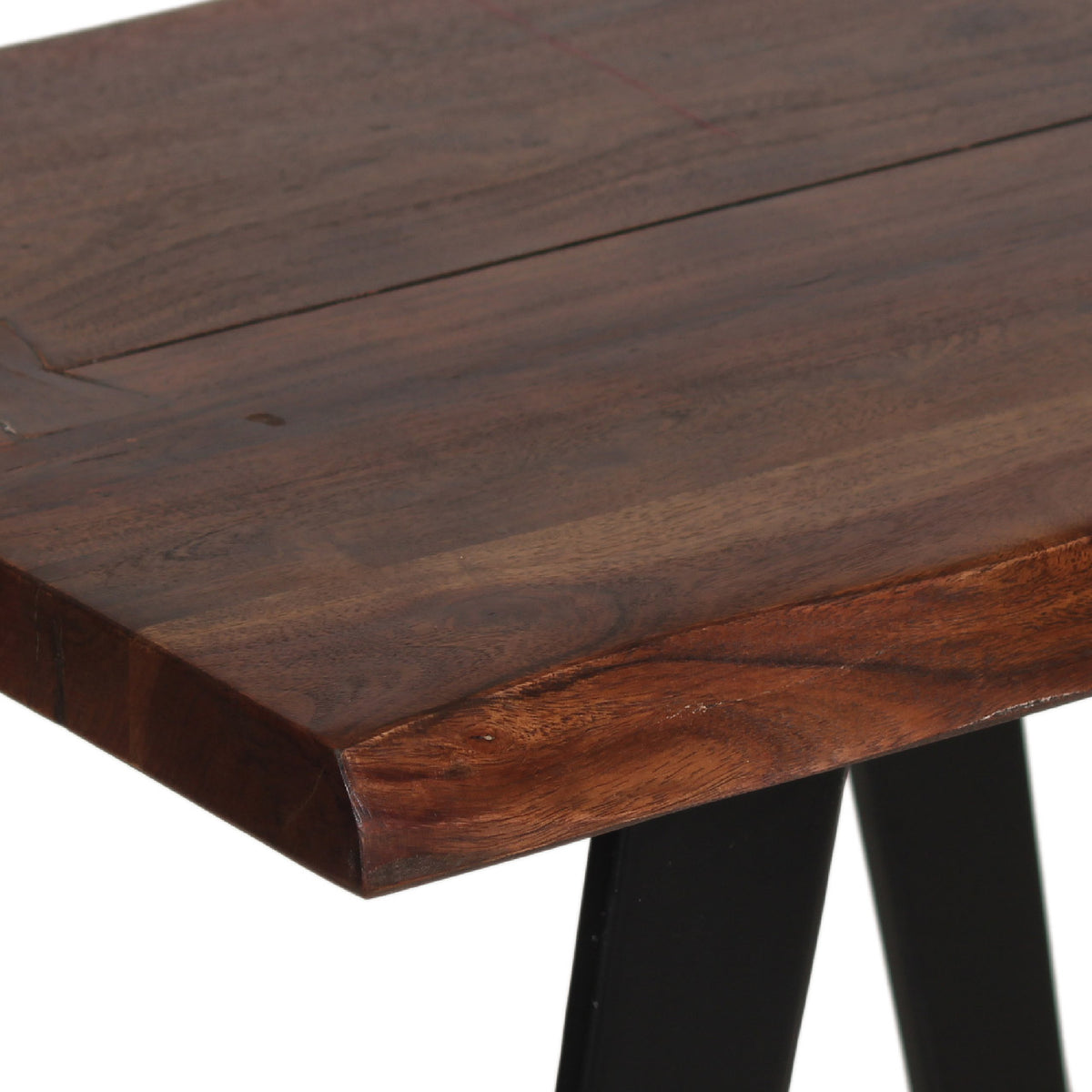 Yuki Live Edge Acacia Wood Black Iron Side Table