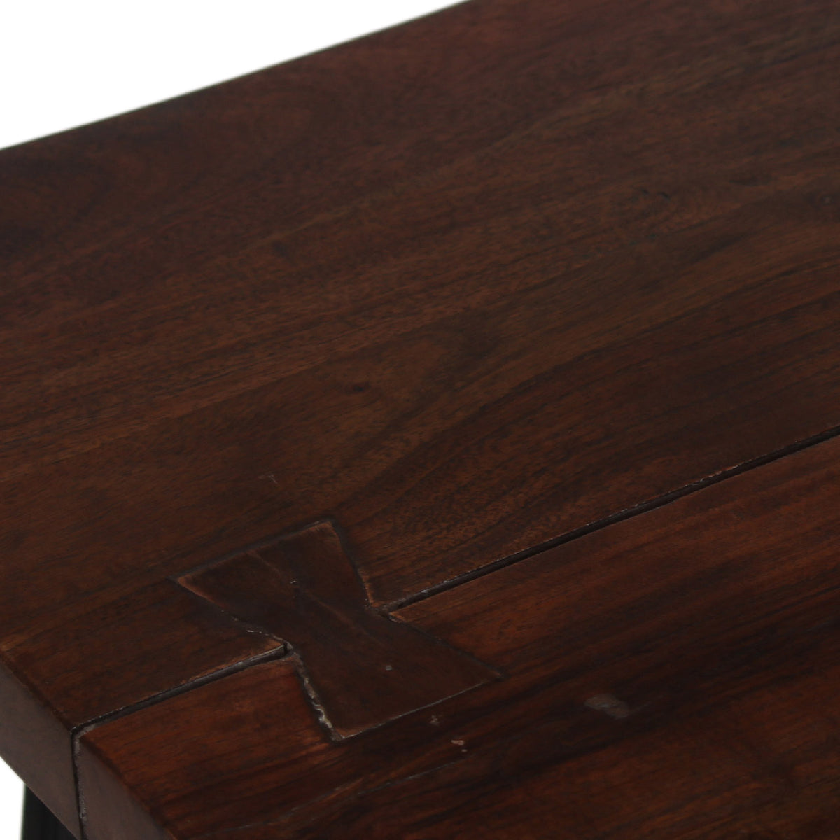 Yuki Live Edge Acacia Wood Black Iron Side Table