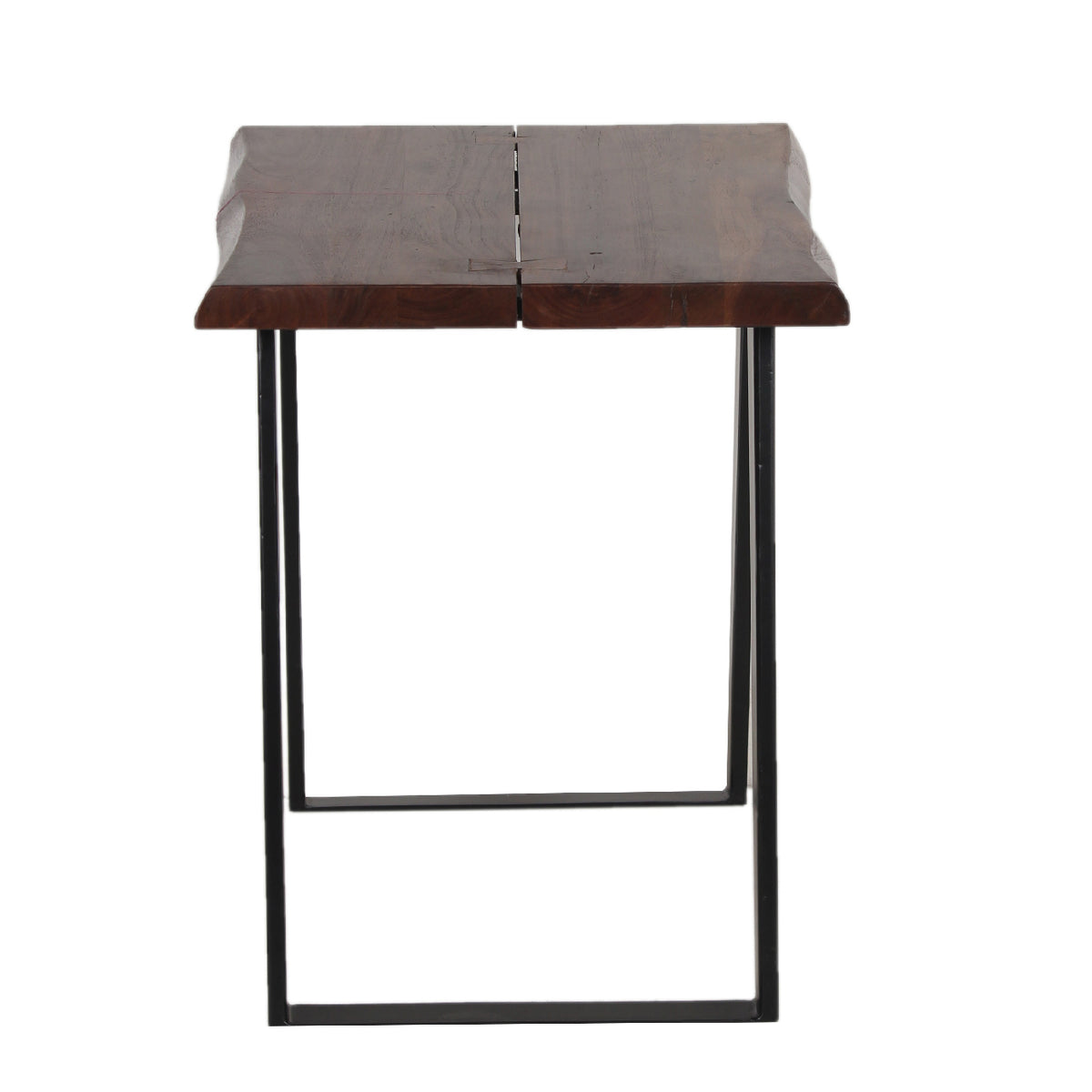 Yuki Live Edge Acacia Wood Black Iron Side Table