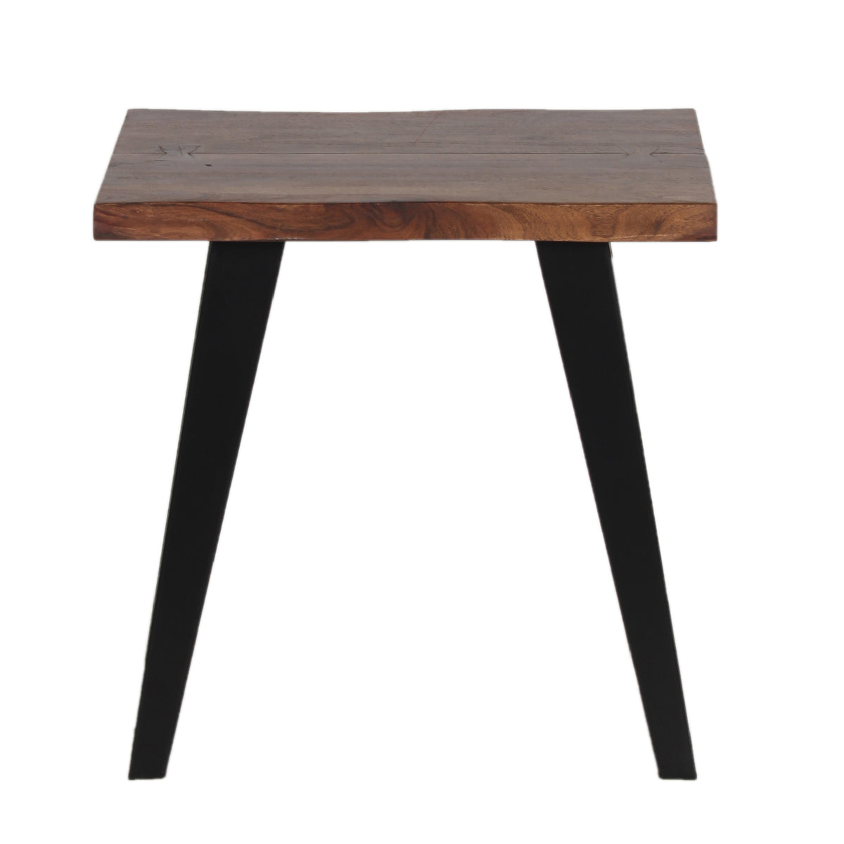 Yuki Live Edge Acacia Wood Black Iron Side Table
