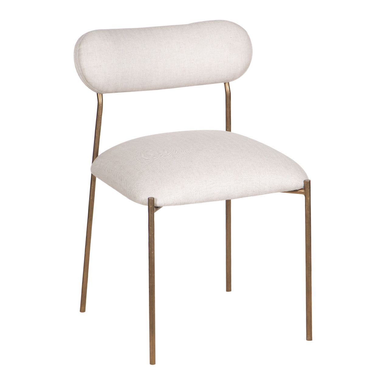 Zara Hammered Metal Fabric Dining Chair - Brass Antique