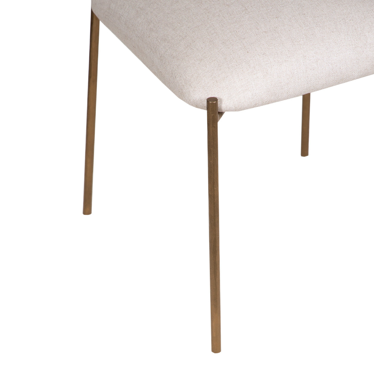 Zara Hammered Metal Fabric Dining Chair - Brass Antique