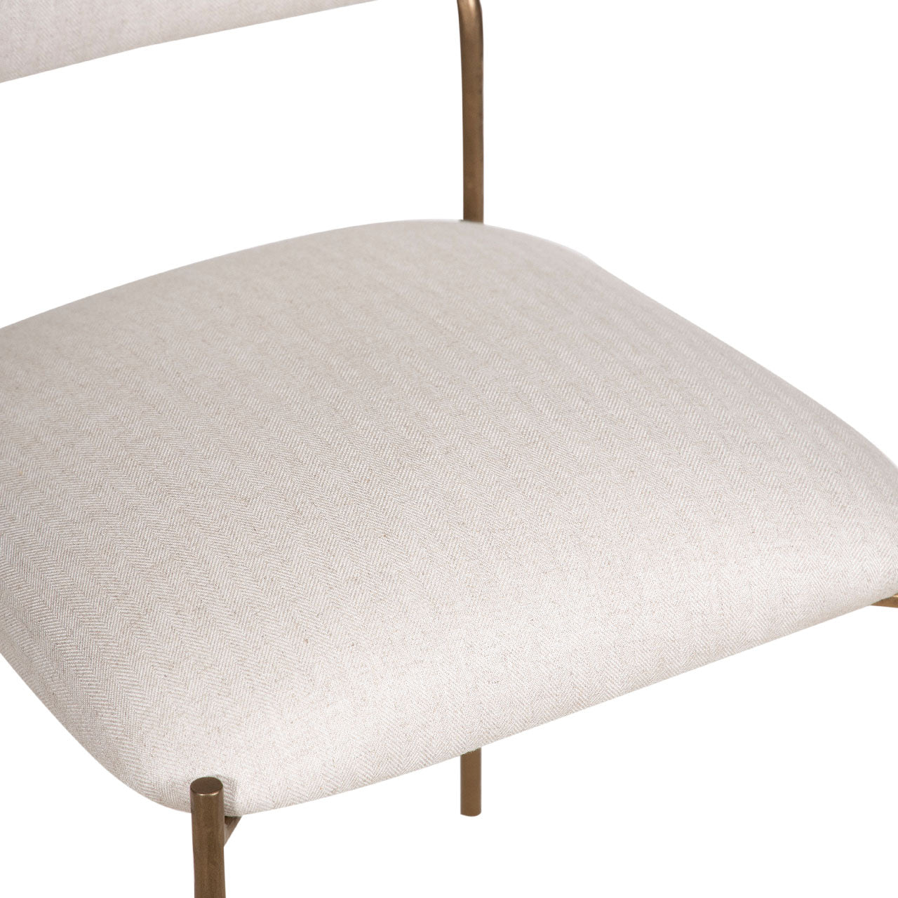 Zara Hammered Metal Fabric Dining Chair - Brass Antique
