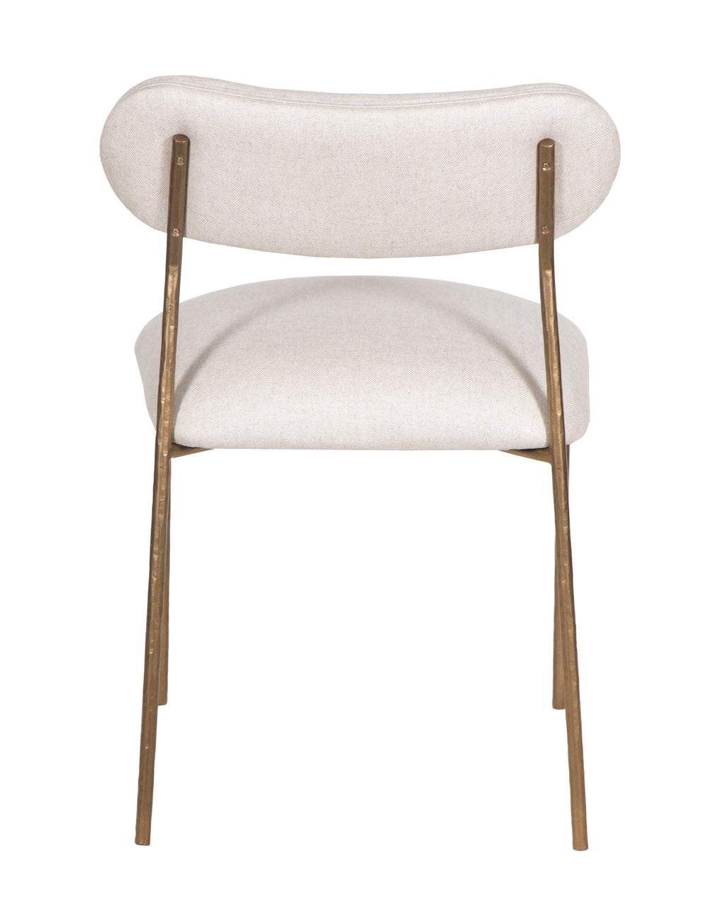 Zara Hammered Metal Fabric Dining Chair - Brass Antique