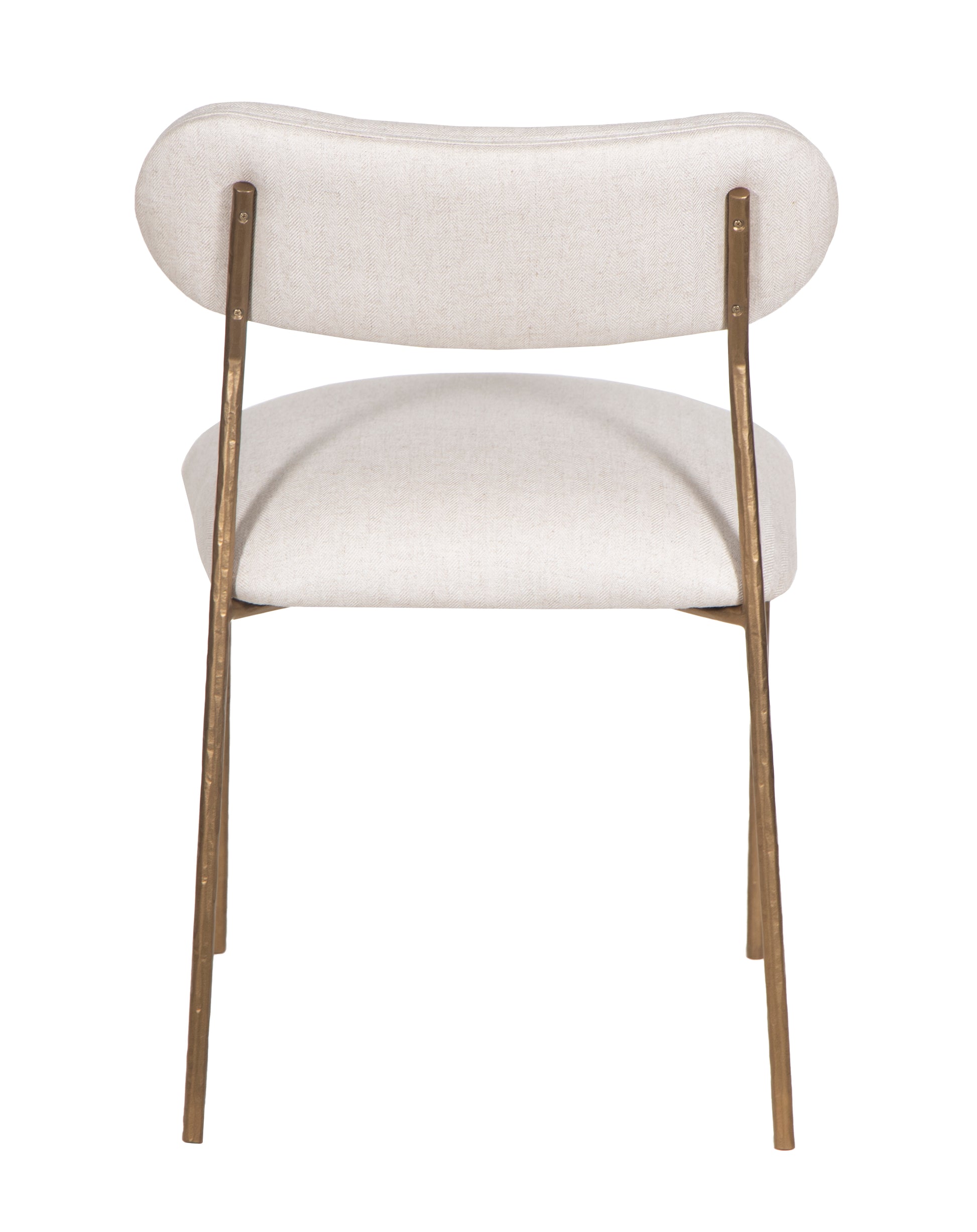 Zara Hammered Metal Fabric Dining Chair - Brass Antique