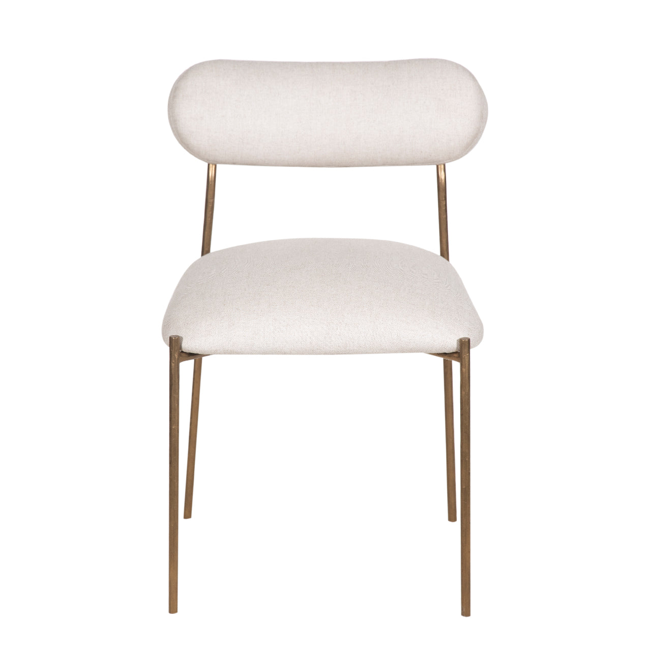 Zara Hammered Metal Fabric Dining Chair - Brass Antique