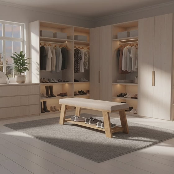 Aspen Acacia Wood Bench With Solid Shelf
