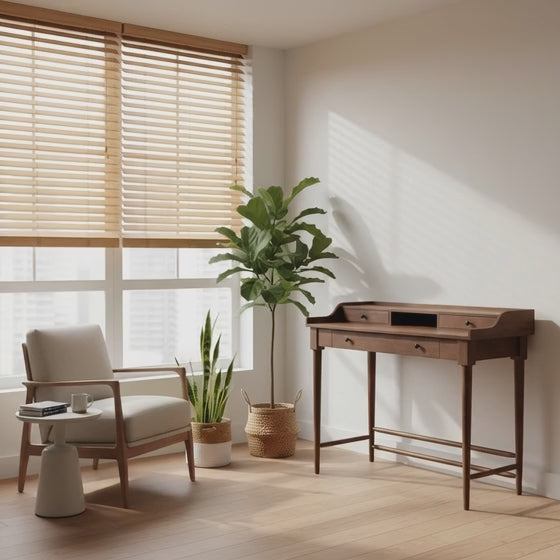 Rumford Writing Desk With 3 Drawers Mango Wood in Chestnut