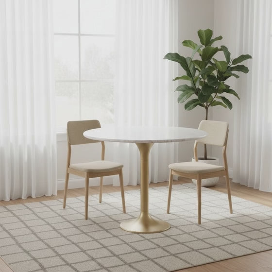 Bistro Marble Top Small Round Dining Table