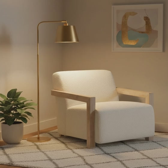 Nicolla Mango Wood Fabric Arm Chair