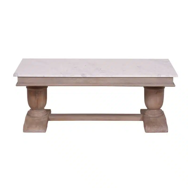 Adelaide Mango Wood Marble Top Coffee Table S