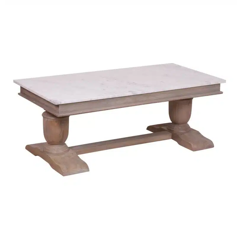 Adelaide Mango Wood Marble Top Coffee Table S a