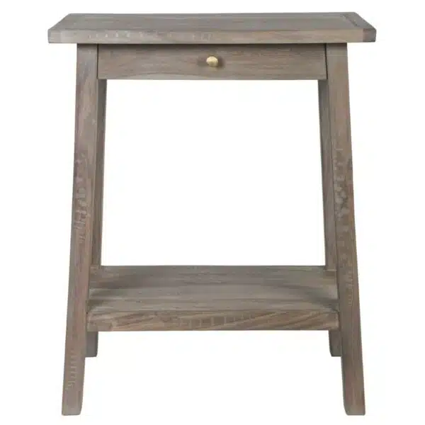 Amara Acacia Wood Side Table Tall with Drawer S